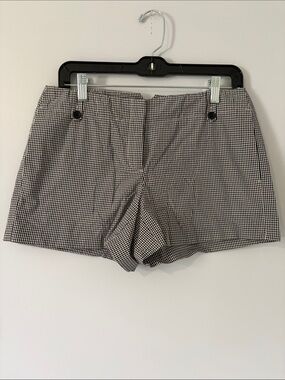 Theory Black and White Gingham Shorts